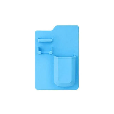 1PC Space Toothbrush Holder Shower Organizer Silicone Bathroom Storage Razor Au - Blue