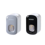 Ecoco Wall Mount Auto Ands Free Toothpaste Dispenser Automatic Toothpaste Squeez - Black - Front View