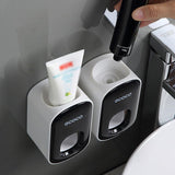 Ecoco Wall Mount Auto Ands Free Toothpaste Dispenser Automatic Toothpaste Squeez - Black