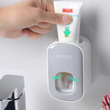 Ecoco Wall Mount Auto Ands Free Toothpaste Dispenser Automatic Toothpaste Squeez - Black - Top-Down View