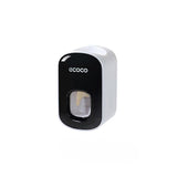 Ecoco Wall Mount Auto Ands Free Toothpaste Dispenser Automatic Toothpaste Squeez - Black - Rear View
