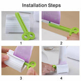 3X Toothpaste Squeezer Bathroom Tube Easy Stand Dispenser Rolling Holder Seat - Top-Down View