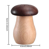 Solid Wood Toothpick Holder Black Walnut Beech Cute Mushroom Toothpick Box - Side View