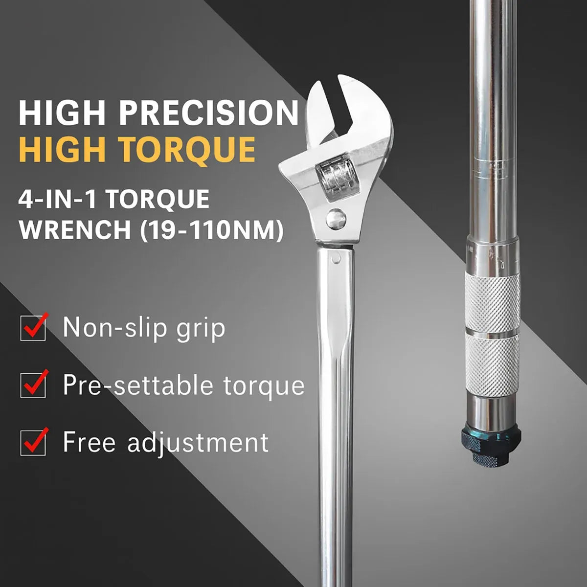 4 in 1 Multifunctional Torque Wrench Set High Precision for Car Bike