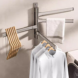 Rotating Towel Rack Wall Mounted Bathroom Shelf Multi Rod Swivel Towel Holder - Top-Down View