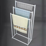 3 Tier Metal Towel Rack Freestanding 3 Bars Drying Shelf Holder Stand Organizer - Extra Image