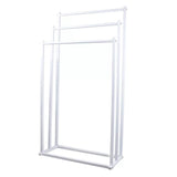 3 Tier Metal Towel Rack Freestanding 3 Bars Drying Shelf Holder Stand Organizer - Front View