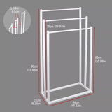 3 Tier Metal Towel Rack Freestanding 3 Bars Drying Shelf Holder Stand Organizer - Side View
