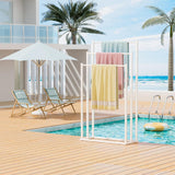 3 Tier Metal Towel Rack Freestanding 3 Bars Drying Shelf Holder Stand Organizer