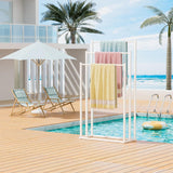 3 Tier Metal Towel Rack Freestanding 3 Bars Drying Shelf Holder Stand Organizer - Top-Down View