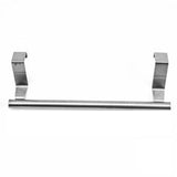 Stainless Steel Over Door Towel Rack Cupboard Hanging Rail for Kitchen Bathroom - 36CM - Rear View