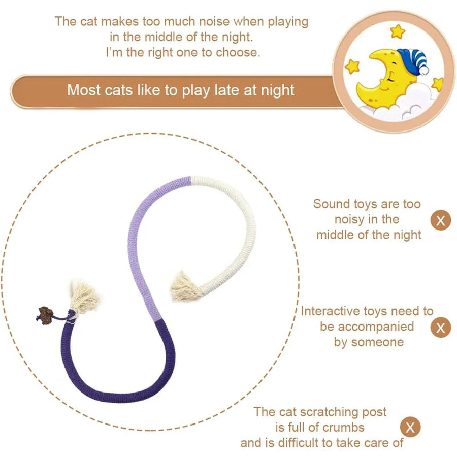 Cat Biting Rope Toy Teeth Grinding Teasing Stick Interactive Play Toy For Cats