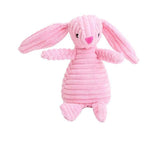 Squeaky Dog Toy Plush Chew Rope Pet Puppy Toys with Squeaker Crinkle for Teething - Light Pink Rabbit