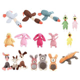Squeaky Dog Toy Plush Chew Rope Pet Puppy Toys with Squeaker Crinkle for Teething - Pink Chicken - Side View