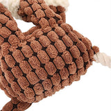 Squeaky Dog Toy Plush Chew Rope Pet Puppy Toys with Squeaker Crinkle for Teething - Pink Chicken - Extra Image