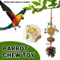 1-Piece Hanging Parrot Chew Toy with Pinecone and Woven Ball