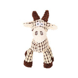 Squeaky Dog Toy Plush Chew Rope Pet Puppy Toys with Squeaker Crinkle for Teething - White Donkey