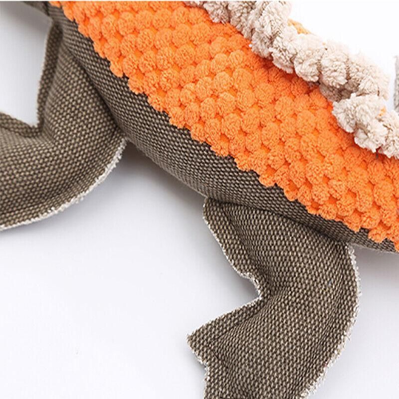 Squeaky Dog Toy Plush Chew Rope Pet Puppy Toys with Squeaker Crinkle for Teething - Yellow Chicken