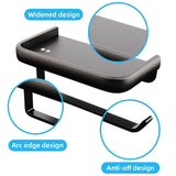 Wall Mounted Aluminum Toilet Paper Holder Non-perforated Tissue Cell Phone Shelf - Golden - Extra Image