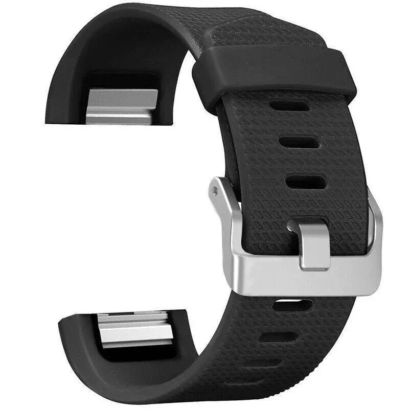 L Size Silicone Watch Wrist Sports Strap For Fitbit Charge Band Wristband Replacement - Rose Red