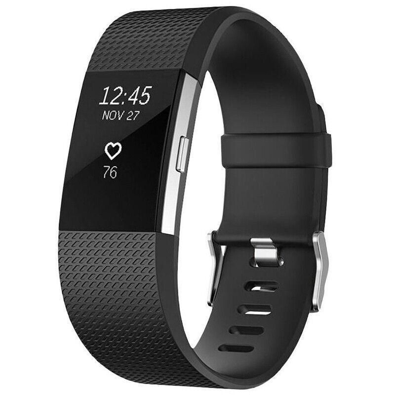 L Size Silicone Watch Wrist Sports Strap For Fitbit Charge Band Wristband Replacement - Sky Blue