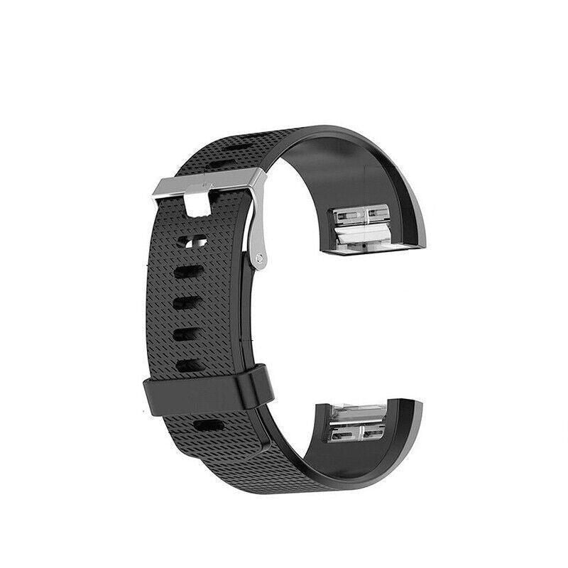 L Size Silicone Watch Wrist Sports Strap For Fitbit Charge Band Wristband Replacement - White