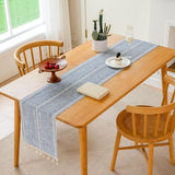 Solid Colour Woven Hollow Fringe Table Runner Home Dining Tablecloth Decoration - 33x183cm-Green - Extra Image