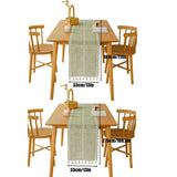 Solid Colour Woven Hollow Fringe Table Runner Home Dining Tablecloth Decoration - 33x183cm-Green - Side View
