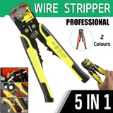 Automatic Wire Cutter Stripper Pliers Electrical Cable Crimper Terminal Tool Au - Yellow - Front View