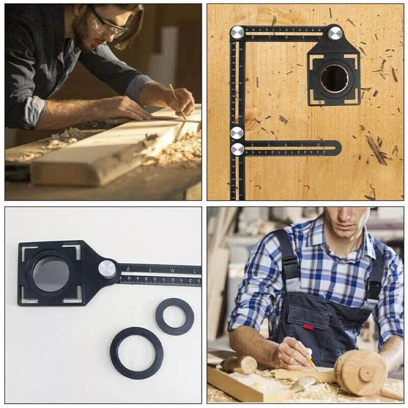 Universal Angularizer Ruler Multi Angle Measuring Template Tool Hole Locator Au