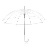 Clear Transparent Umbrella Long Handle Auto Open PVC Rain Parasol 71cm - Front View