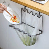 Wall Hanging Garbage Bag Shelf Hook Kitchen Storage Plastic Bag Hanger Rack Trash Bin - Top-Down View