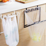 Wall Hanging Garbage Bag Shelf Hook Kitchen Storage Plastic Bag Hanger Rack Trash Bin - Close-Up Angle