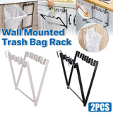 Wall Hanging Garbage Bag Shelf Hook Kitchen Storage Plastic Bag Hanger Rack Trash Bin - Extra Image