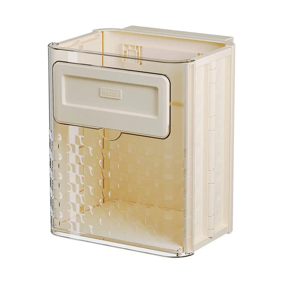 Wall Mounted Folding Wastebasket Space Saving for Kitchen Bathroom Household Use