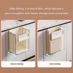 Wall Mounted Folding Wastebasket Space Saving for Kitchen Bathroom Household Use