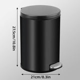 Trash Can Double Layer Foot Pedal Design with Lid Household Bin Kitchen Bathroom - White - Side View