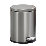 Trash Can Double Layer Foot Pedal Design with Lid Household Bin Kitchen Bathroom - White - Rear View