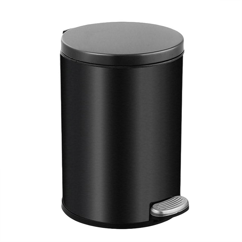 Trash Can Double Layer Foot Pedal Design with Lid Household Bin Kitchen Bathroom - White