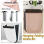 9L Hanging  Bin Wall Mounted Folding Waste Bin Kitchen Dining Cabinet Trash Can - White