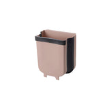 9L Hanging  Bin Wall Mounted Folding Waste Bin Kitchen Dining Cabinet Trash Can - White - Close-Up Angle