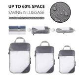 6pcs Mesh Visible Travel Storage Set Waterproof Nylon Compressible Storage Bags - Sky Blue