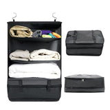 Foldable Clothes Organizer Wardrobe Hanging Storage Bag Convenient Space Saver - Top-Down View