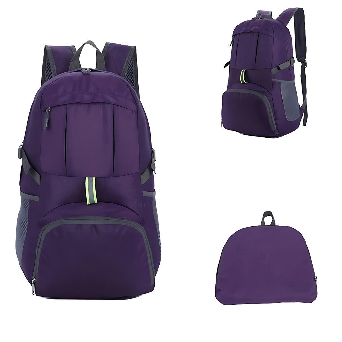 35L Light Foldable Outdoor Sports Backpack Camping Hiking Travel Bag - Purple