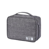 Cable Organizer Bag Charger USB Electronic Accessories Storage Travel Case - Grey