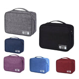 Cable Organizer Bag Charger USB Electronic Accessories Storage Travel Case - Purple - Front View