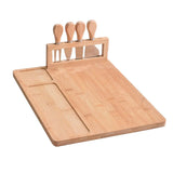 Bamboo Chopping Board Cheese Board Set with Knife Kitchen Charcuterie Serving - Front View