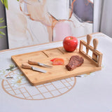Bamboo Chopping Board Cheese Board Set with Knife Kitchen Charcuterie Serving - 45-Degree Angle