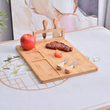 Bamboo Chopping Board Cheese Board Set with Knife Kitchen Charcuterie Serving - Close-Up Angle