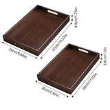 Bamboo Tea Tray Rectangular Tea Table Walnut Colour Fruit Bread Serving Plate - 28-20cm